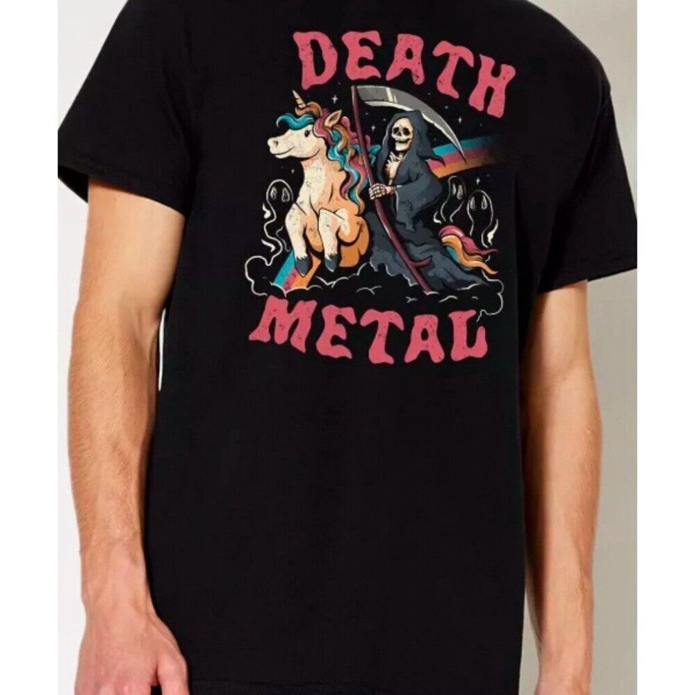 Size M Mens Spencers Death Metal Unicorn Black Color Brand New With Tags